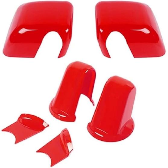 ABS Car Rear Rearview Mirror Shell Base Decoration Cover Compatible For Jeep Wrangler JK 2007-2017 Exterior Accessories(Carbon Fiber Grain)