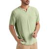 Men's Casual -color Short-sleeved Shirt With V-neck And Light Short-sleeved Top
