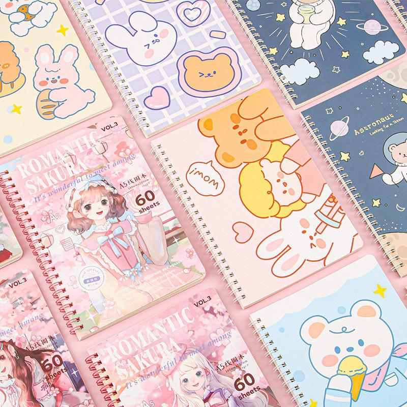 Creative Cute Cartoon A5 Loose-leaf Student Lined Notebook