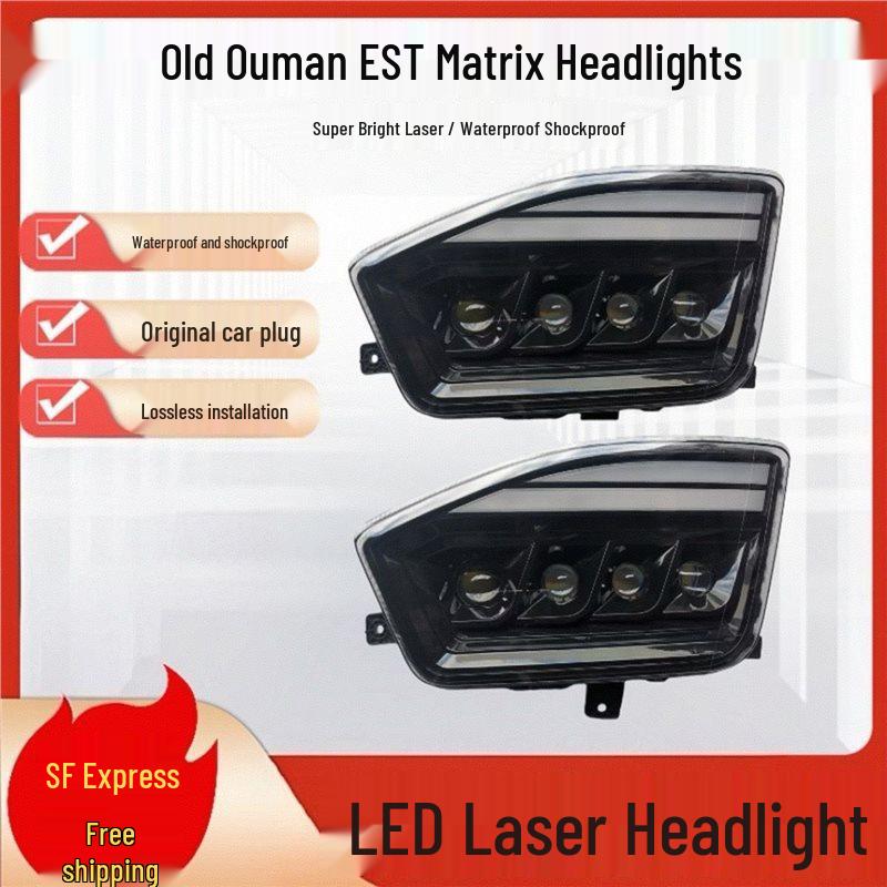 Compatible Foton EST Laser Headlight: Ultra-Bright Four-Lens H5 Front Assembly Replacement Left Four-Lens Laser