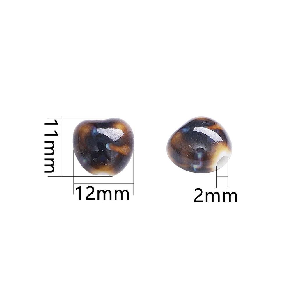 12x11mm 10 Stück Blume Glasur Porzellan Kleine Herzform Perlen Anhänger für DIY Schmuckherstellung