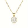 Stainless Steel Pendant Necklace with Initial Letter C Round Pendant Chain Durable Lightweight Design Suitable for Daily Wear and Gift
