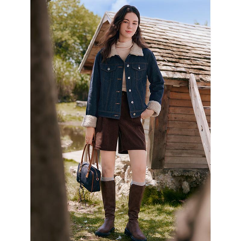 Betu Women's Color-block Faux Denim Padded Jacket 2510T28