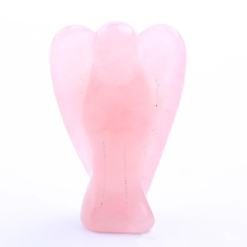 1.5inch Pocket Stone Healing Craft Angel Gemstone Hand Made Crystal Angels Carving Pendant