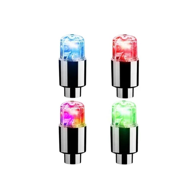 2pcs LED Tire Valve Stem Caps Neon Light Waterproof Wheel Spoke Lights LED Tire Lamp for Motorcycle Bicycle Car Accessories