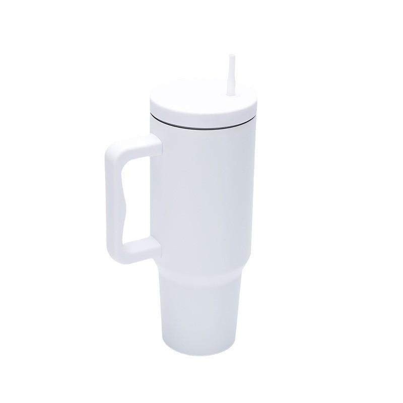 3rd generation car vehicle-mounted 40oz stainless steel ice tumbler cup cold drink tumbler cup with straw and handle 201-300ml белый