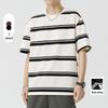 Kunhai Pengyun Men's Japanese Striped Short-Sleeve Casual T-Shirt