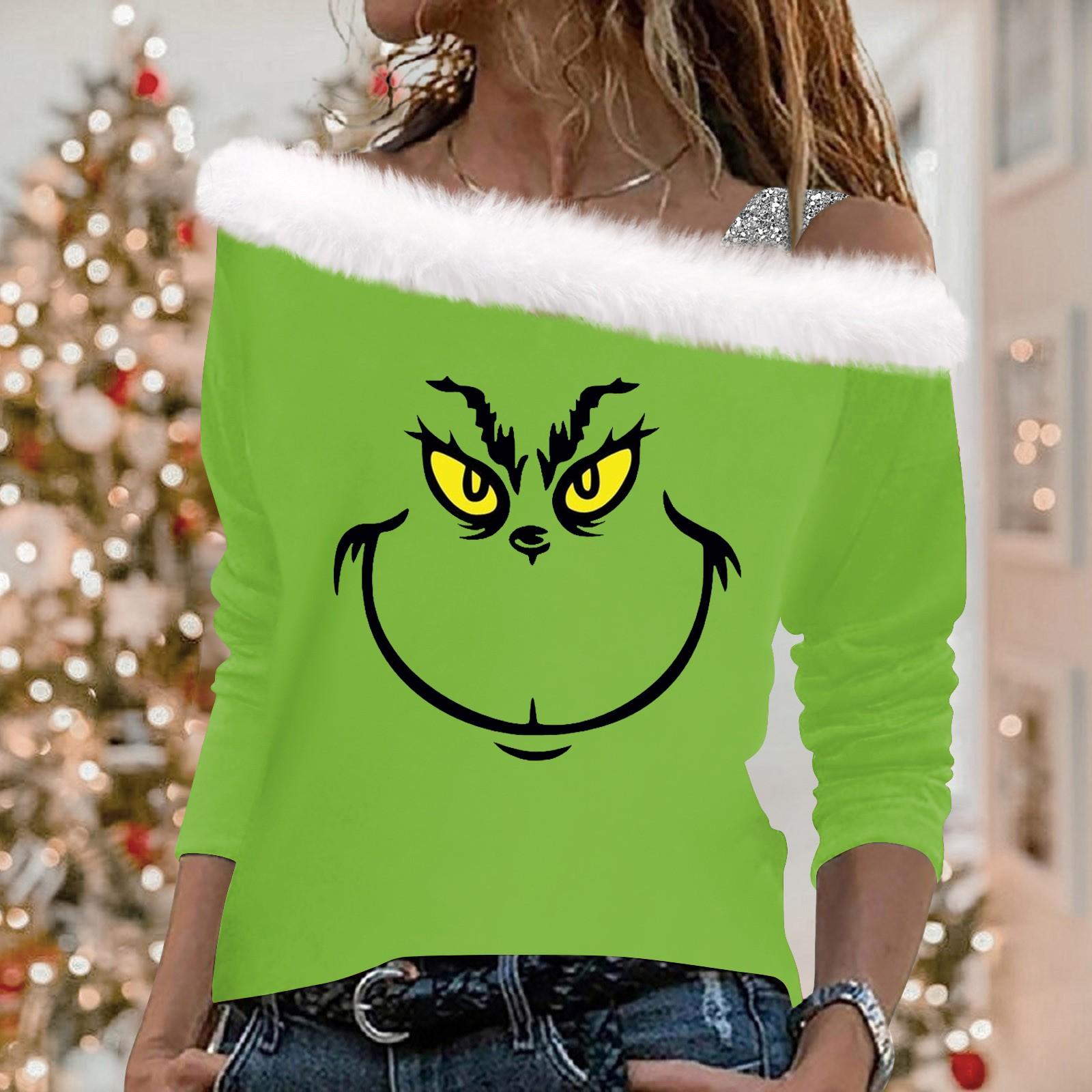 

Женская мода с длинным рукавом, рождественский принт «Снеговик-снежинка», куртка, кардиган XL зелёный