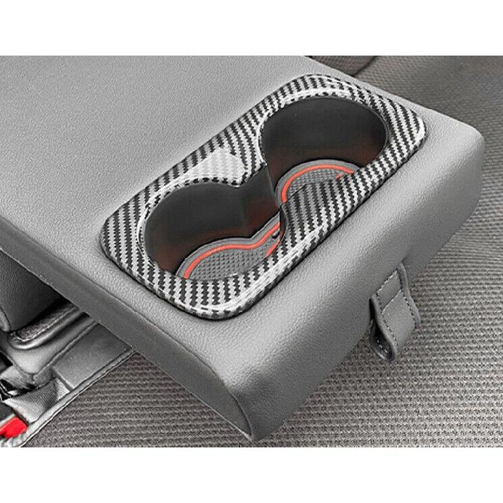 For Hyundai Santa Cruz 2022-2025 Carbon Fiber Rear Armrest Water Cup Panel Trim