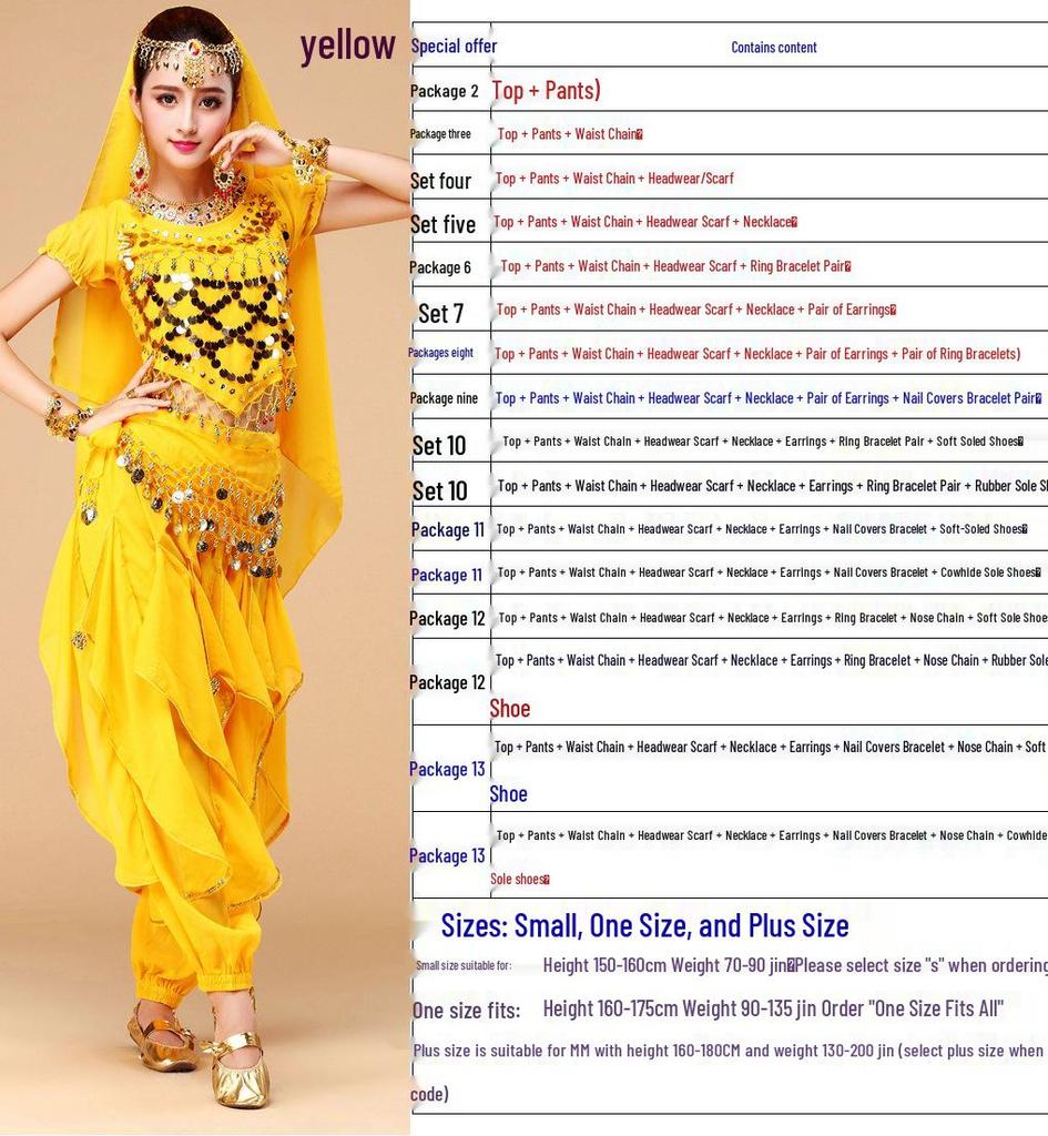 Y Belly Dance Set: Indian Dance Costume for Stage & Practice - Women's Rotating Performance Wear.