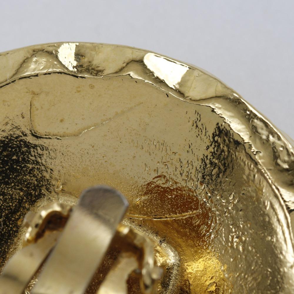 Chanel COCO Mark Matelasse Earring Vintage Plated Gold 39.8g Women Used