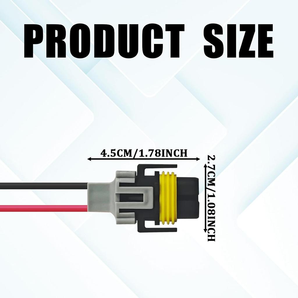 H8 H9 H11 Fog Light Wiring Harness Connector Plug Kit, Fog Light Connector Plug H11 Pigtail Connectors Sockets Adapter, Pigtail Adapter Plug with
