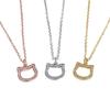 Luxury Niche Women's KT Cat Pendant Necklace with Inlaid Diamonds - Cute, Versatile Fashion Jewelry Gift
