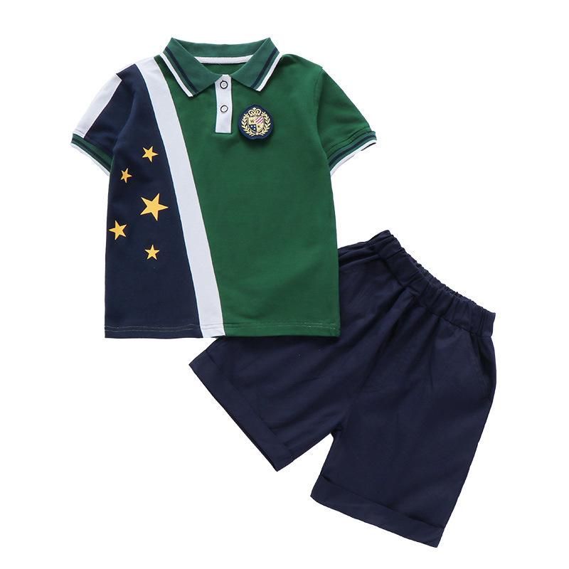 Conjunto de Canto para Uniforme Escolar de Verão Infantil - 1 de Junho: Combinação Pai-Filho para Apresentações do Ensino Fundamental I e II