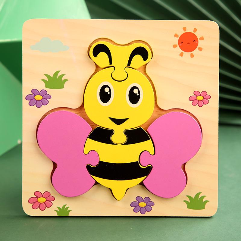 Wooden 3D Educational Puzzle for Toddlers - Interactive, Creative Hands-on Toy for Ages 1-3