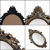 Antiker Wandspiegel - Rahmen mit verschnörkeltem elliptischem Design Vintage Wandmontagespiegel für Badezimmer, Schlafzimmer, Schminktisch, Foyer (Bronze - 64 x 46 cm)