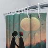 Romantic Couple Under The Moon Shower Curtain | Artistic Bathroom Decor