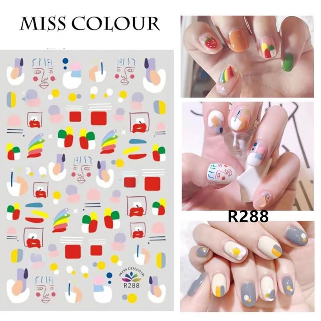 

Перенос воды, фруктовая наклейка, радужные наклейки, летний маникюрный декор «сделай сам», разноцветный