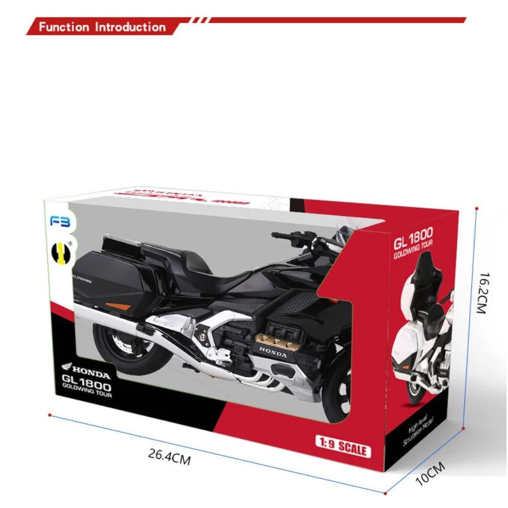 1/9 Honda Gold Wing Tour GL1800 Alloy Die Cast Motorcycle Model Vehicle Collection Sound and Light Off Road Autocycle Toys Car