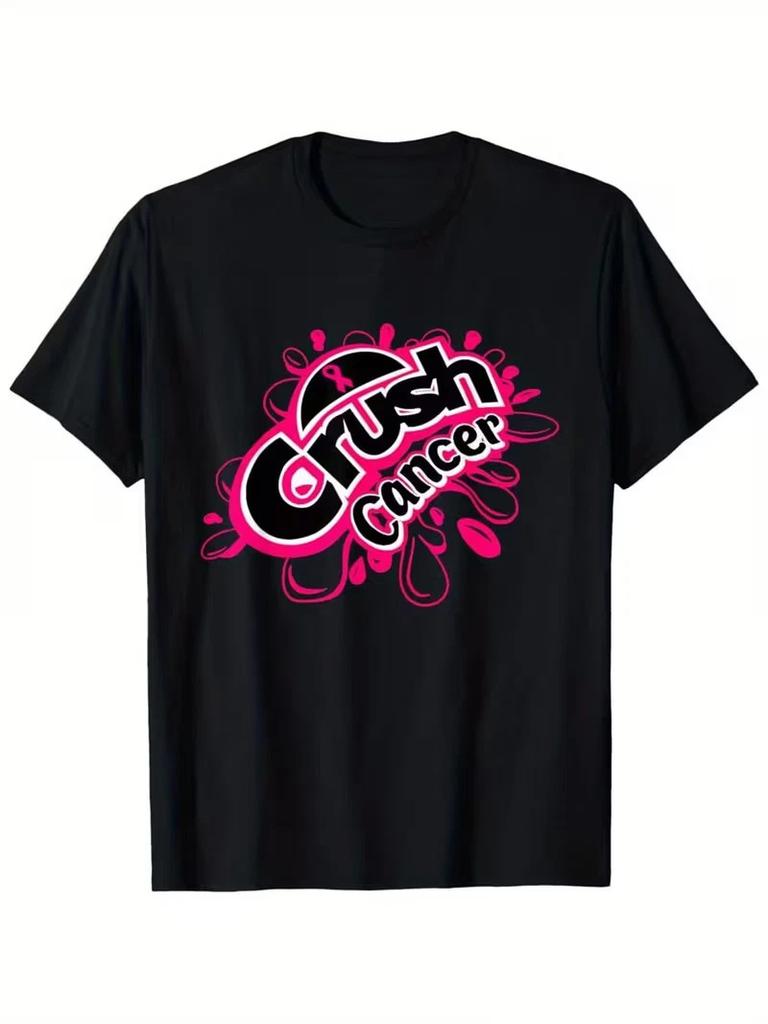 CowCrush Cancer Breast Cancer Awareness Casual TShirt Mens and Womens Luxury Brand Top