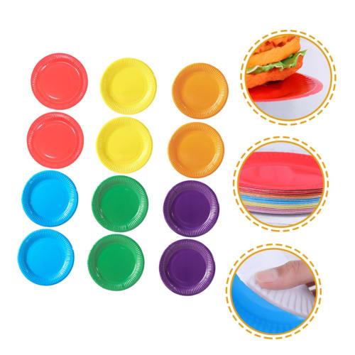 FUNOMOCYA 60-Count 7-Inch Colored Paper Plates, Party Dinner Plates for Birthdays, Baby Showers, and Weddings