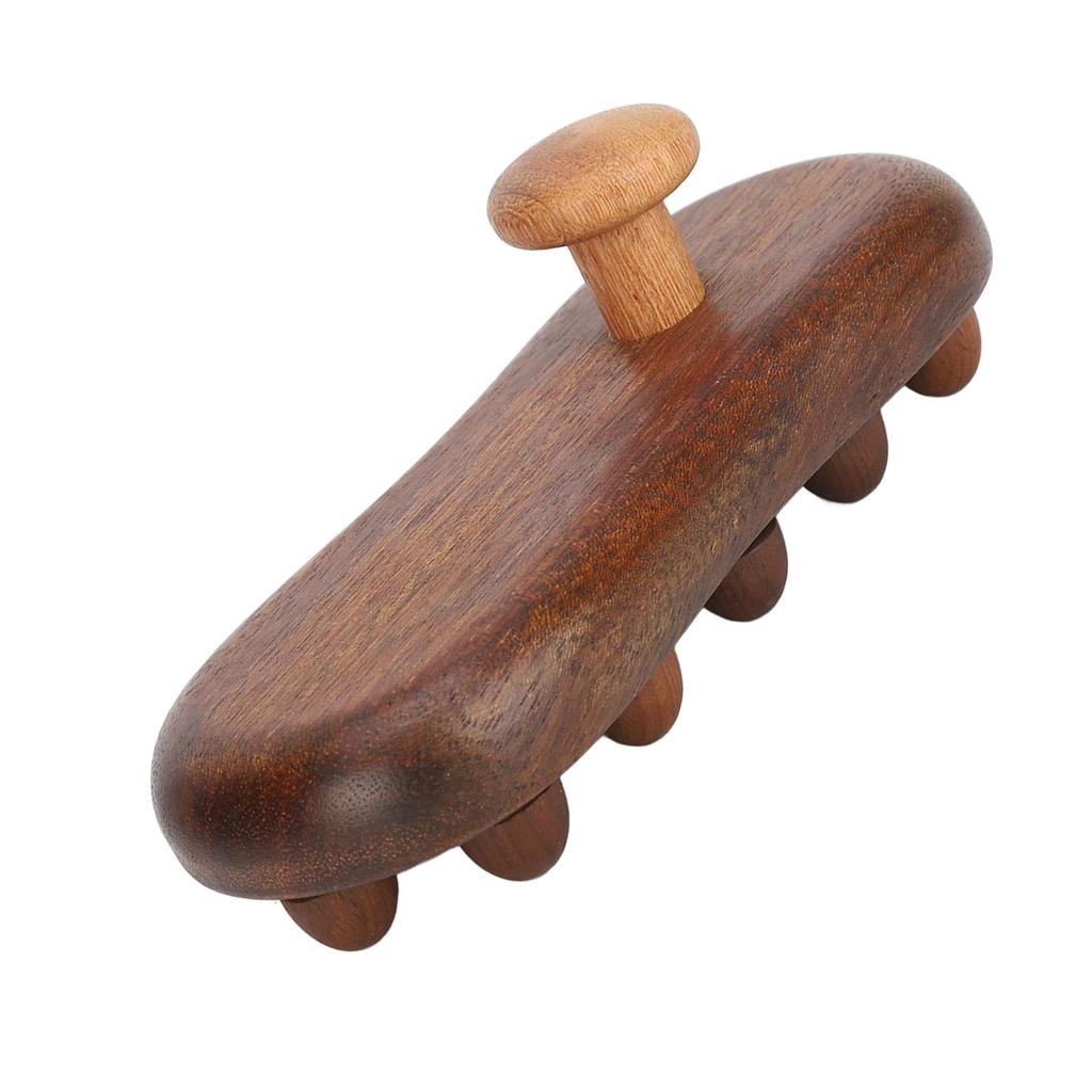 Lymphatic Drainage Cellulite Massager Sandalwood 16 Beads Portable Manual Wooden Massage Brush for Neck Abdomen Legs