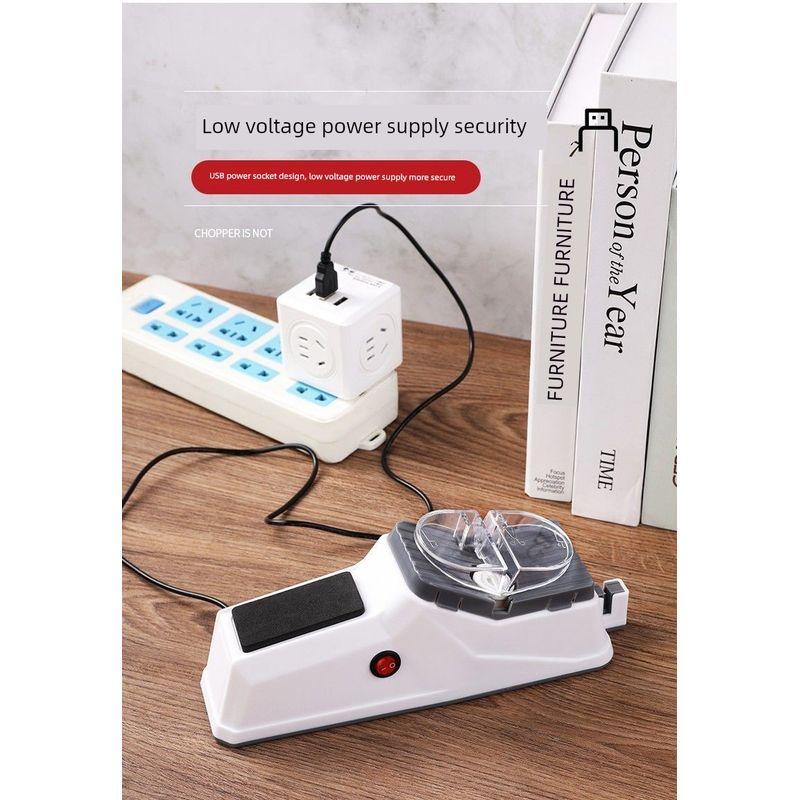 

Electric Fabulous Sharpening Product For Home Kitchen Knife Multi-Function Sharpedge Grinding Machine Kitchen Knife Sharpening Scissors Machine Creamy-white USB Upgrade Blade +2 Grinding Pieces