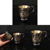 Vintage Metal Liquor Glasses With Antique Finish For Home Bar And Gift Use