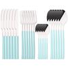 24Pcs Silver Cutlery Set Stainless Steel Dinnerware Set Knife Fork Spoon Dinner Set Kitchen Tableware Service for 6 Flatware Set