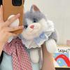 Soft Voiced Cat Plush Toy Simulation Ragdoll Doll with Bib Adorable Stuffed Toy for Desk Bedroom