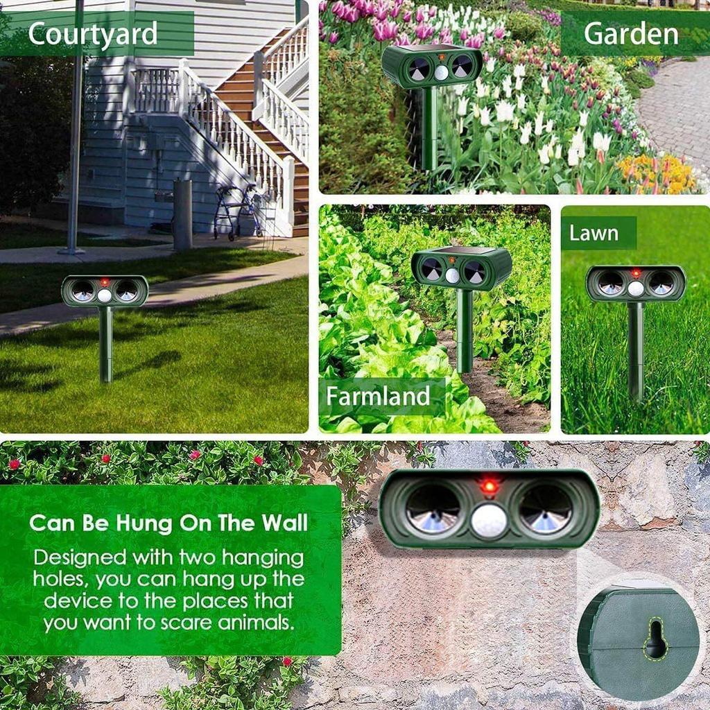 Ultraschall Tierabwehr mit Solarenergie: Vogelabwehr, Hundeabwehr, Schlangenabwehr