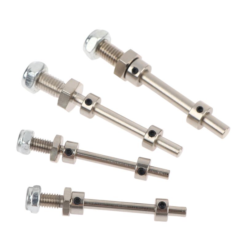 2 Pcs Precision Steel Wheel Axles with Stop Nuts 3/4/5/6MM for RC Aircraft Landing Gear Assembly