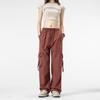Women's Spring/Fall Solid-Color Work Pants with Multiple Pockets: Relaxed-Fit, Slimming Long Pants