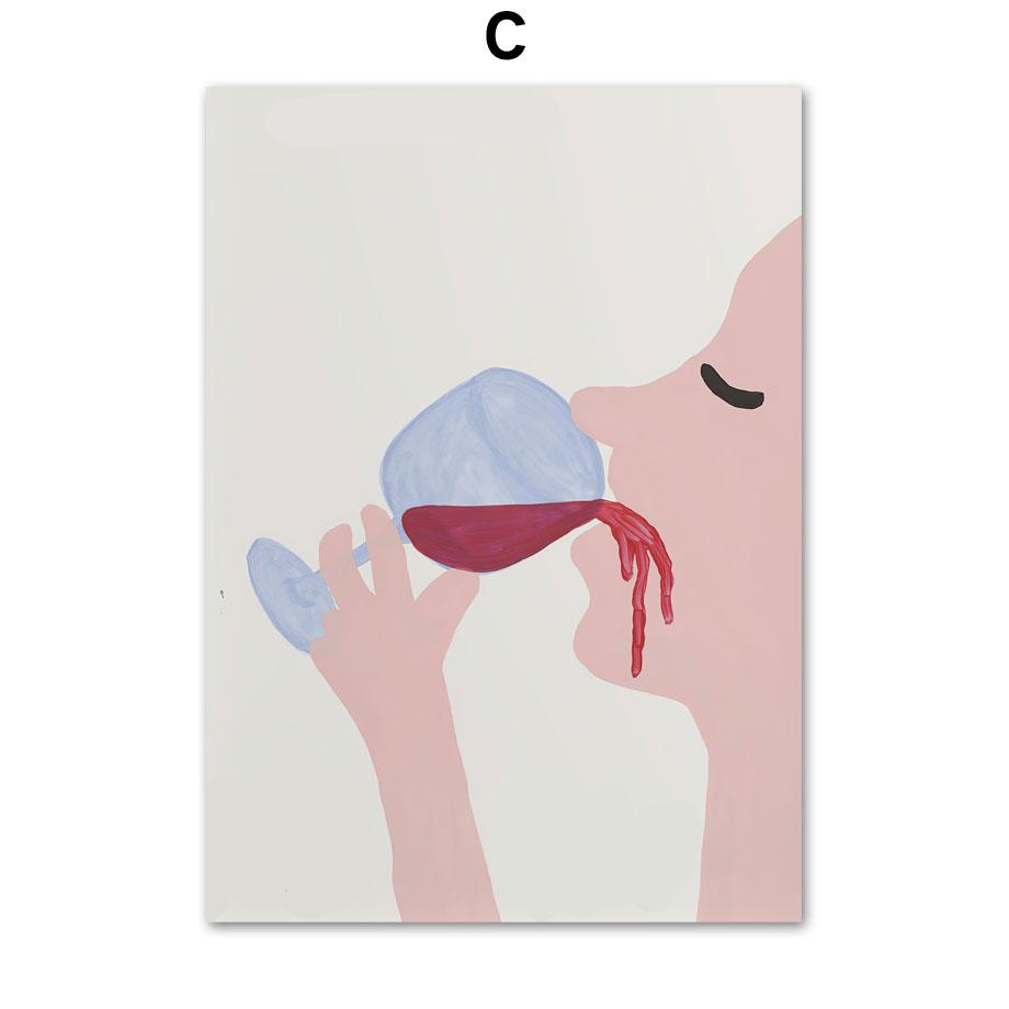 David Shrigley pociąg do wina królik śmieszne wydruki artystyczne na płótnie malarstwo abstrakcyjny plakat skandynawski zdjęcia ścienny wystrój salonu