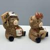 Coffee Highlands Cow Figurines Farmhouse Decors,Resins Animal Statue Table Ornament Garden Bookshelfs Decors Calf Lover