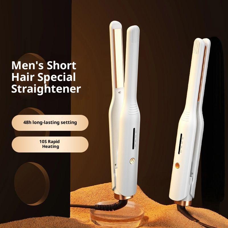 Piastra e Arricciacapelli Portatile da Uomo Doppio Uso Viaggio Ceramica Riscaldamento Rapido Capelli Corti Strumento di Styling da Viaggio