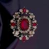European and American court retro brooch high-end female luxury crystal badge trendy personality temperament pin coat corsage accessories