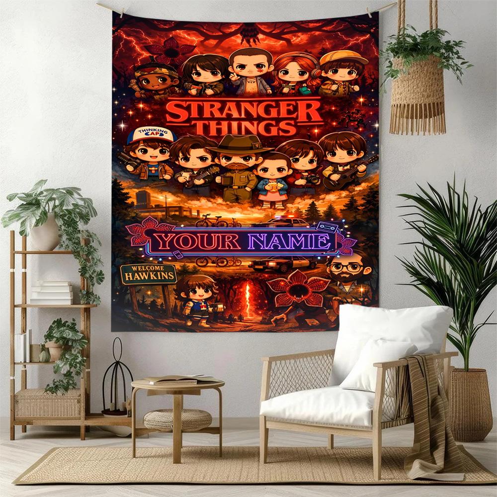 Stranger Things Custom Wall Tapestry Gift Personalized Tapestry Smooth Polyester Perfect for Bedroom Wall Four Seasons Decor Housewarming Gift