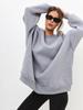 Trendiges übergroßes Rundhals-Sweatshirt mit Fleece-Futter - einfarbig für Herbst/Winter
