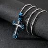 Kalen 4 Colors Cubic Zirconic Cruz Pendant Necklace Men's Street Cross Stainless Steel Jewelry Rock Cool Boy Accessories Gift
