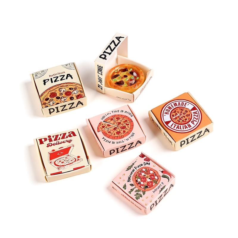 [J9]5/10 Pcs 1:12 Dollhouse Miniatures Pizza Box Model Doll House Accessories Decor Simulation Mini Food