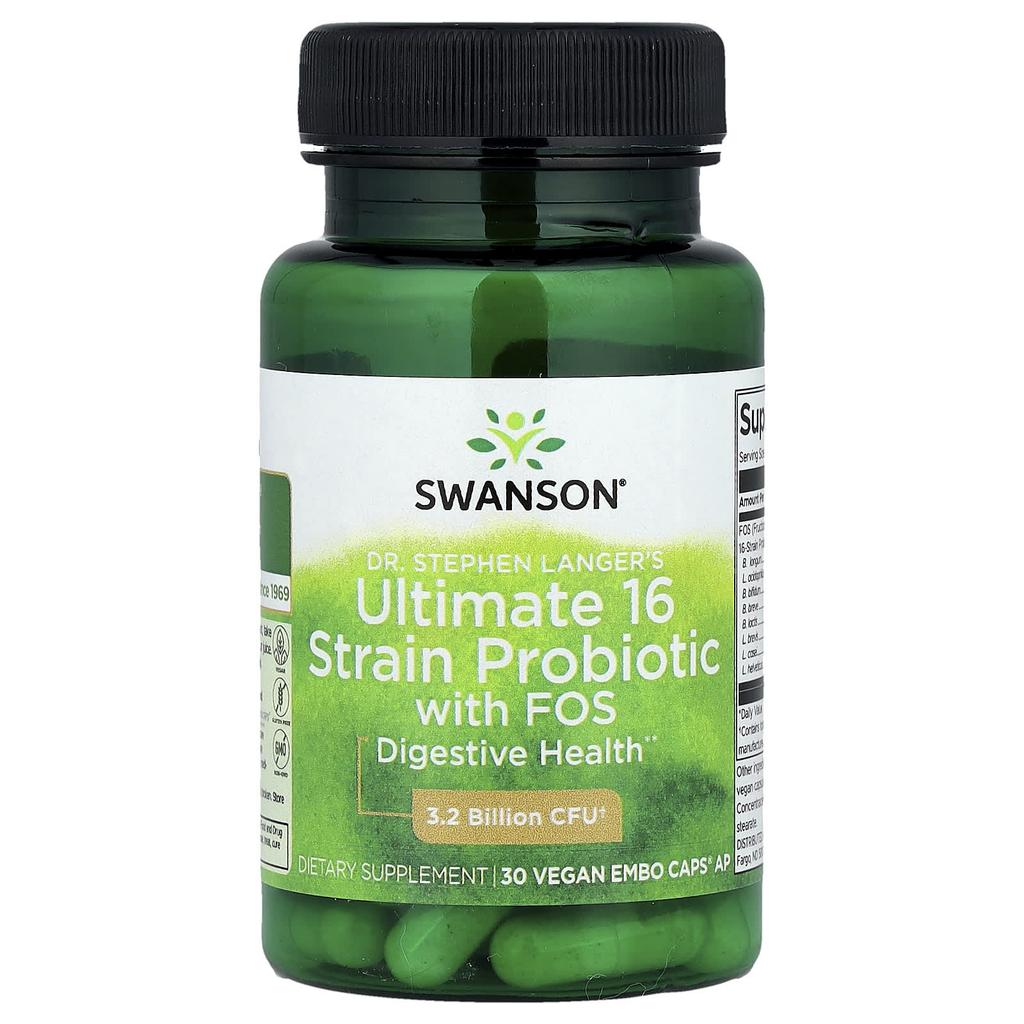 Doctor Stefan Langer Ultimate 16 Probiotics with Fos, Vegan Embo Caps®, 30 Tablets