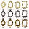 Retro Alloy Nail Art: 3D Carved Oval & Square Photo Frame Decorations