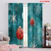 2pcs,2D Plane Printing Light Filtering Curtains Snowman and Christmas Gifts 100% Polyester (without Rod) Festive Ldeal for