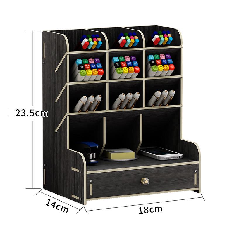 Nordischer Kreativer Holz-Stifthalter: Desktop-Organizer mit großer Kapazität und mehreren Fächern