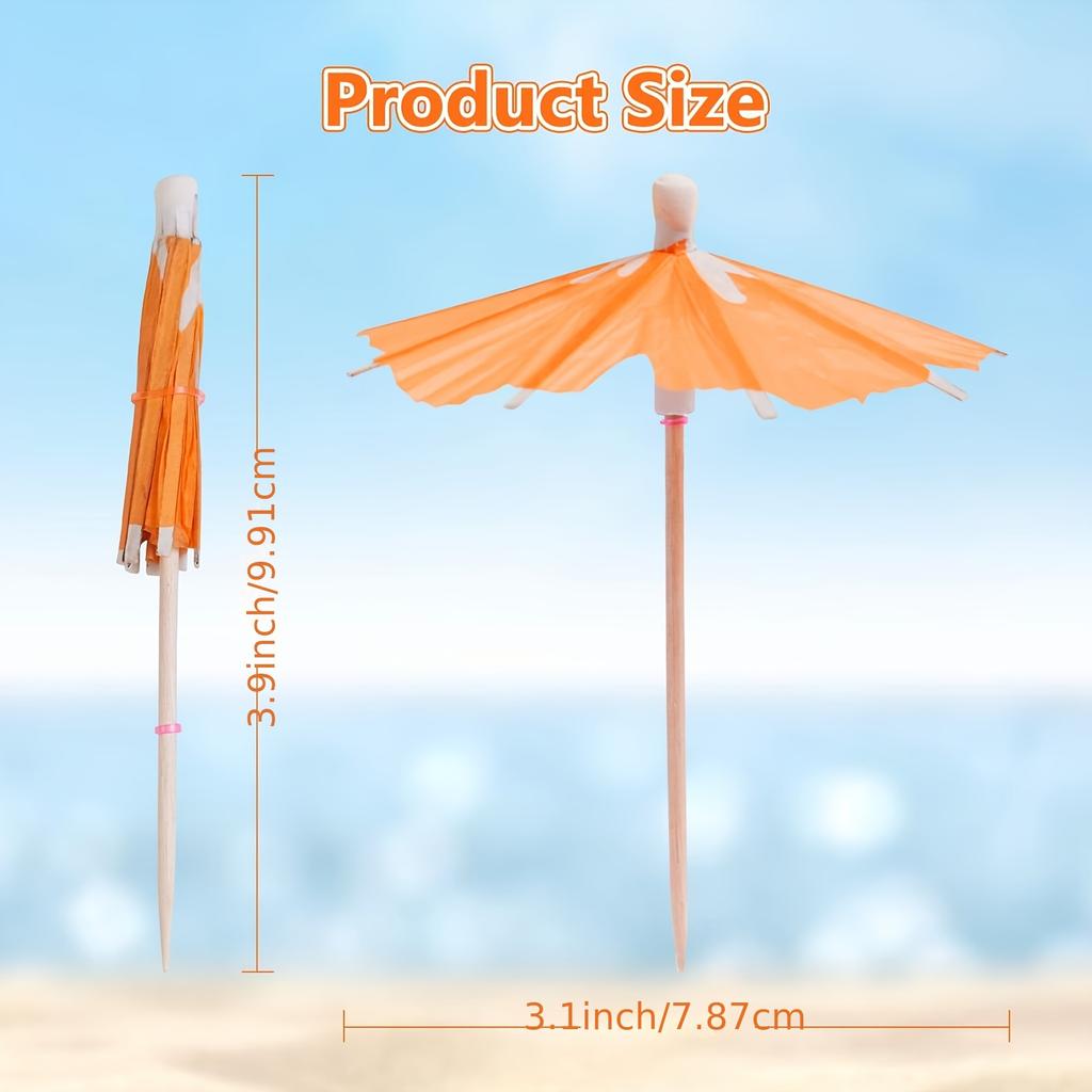 50pcs Mini Manufactured Wood Cocktail Picks, Fancy, for Cocktail,Cupcake Toppers,Hawaiian Drink Garnish, Tropical Party Décor, Use Without Electricity