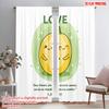 2pcs 2D Flat Printing Curtain Cute Banana Love Bible Verse 100% Polyester Fabric Without Electricity Party Decorations for