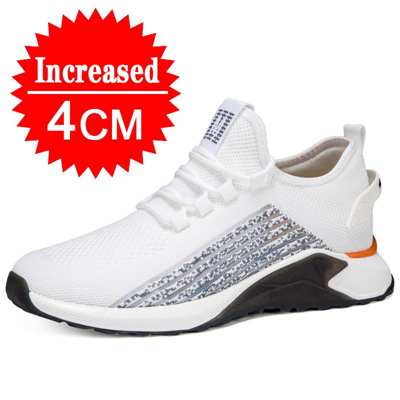 Fashion New Men's Casual Shoes Summer Simple Black White Sneakers Fashion Breathable Sneakers 6/8/10cm Invisible Height Increasing Shoes