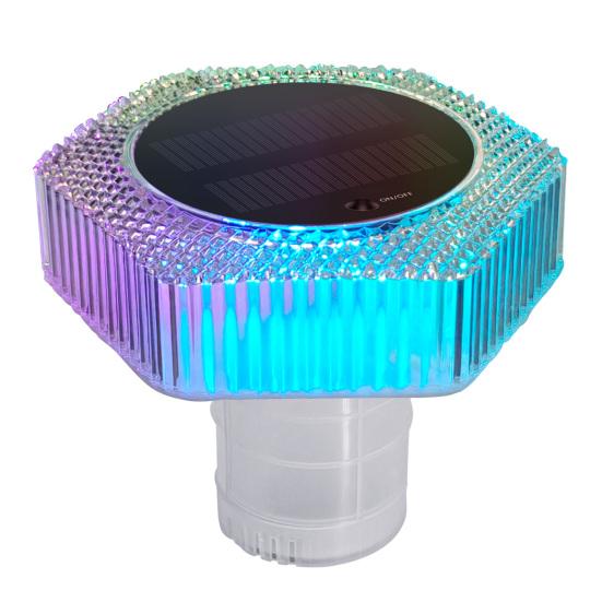 Solar Pool Ionizer with RGB LED Light Mineral-Based Chlorine Reducer Swimming Pool Lights for Reduces Chemical And Maintenance Costs