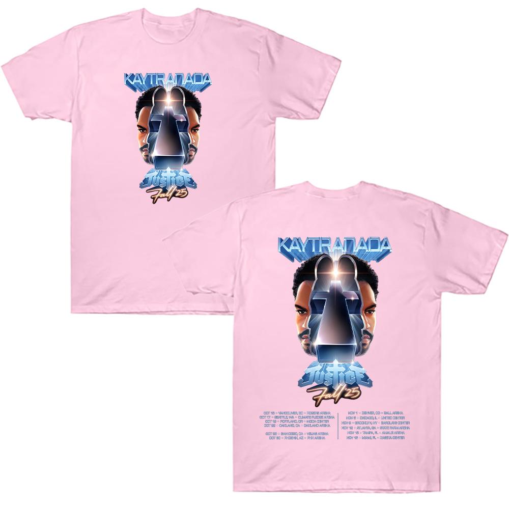 Summer New Justice Band T Shirt Kaytranada Justice Tour 2025 Short Sleeve T-shirt Top High Quality Cotton Clothing Women Men Tee